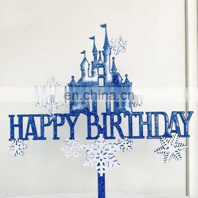 New Arrival Cake Topper Acrylic Snow Tree Merry Christmas Festival Party Supplies Plug-in Cake Decoration