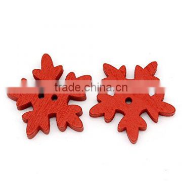 Orignal Wooden Snowflake Christmas Decor Red Color Wooden Snowflake