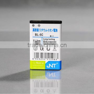 3.7V Li-ion cell phone battery with dual IC BL-5C 1050mAh for Nokia N70