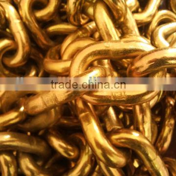G80 yellow zinc link chains