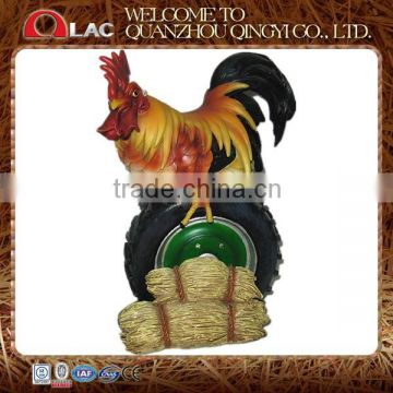 garden rooster on tractor statue decoration resin gift