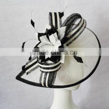 Classical sinamay hair fascinator trimming with feather flower                        
                                                Quality Choice