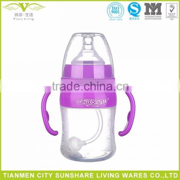 140ML/5OZ BPA Free Silicone Feeding Baby Bottle With Flexi-Straw Made In China
