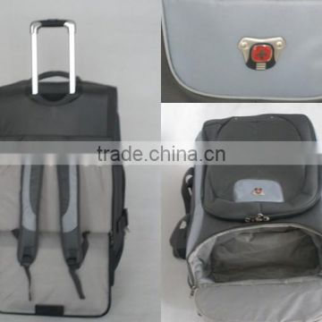 polyester wheeled duffel bag with alumnium trolley