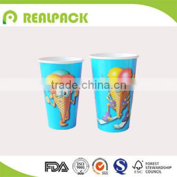 Colorful printed paper cold beverage cup juice cup for children