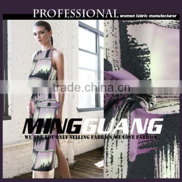 Top selling wholesale digital printed grid polyester woven evening dress fabric