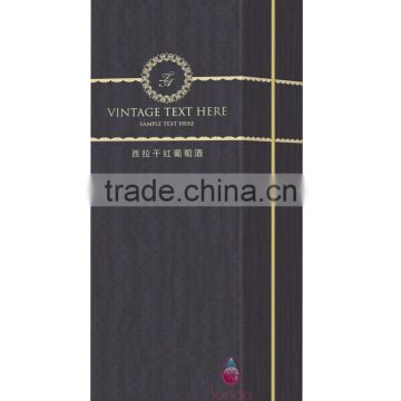 black fancy luxury paper wine bottle packaging boxes for red wine