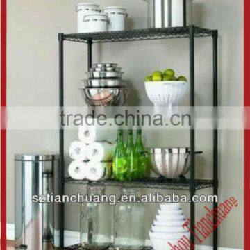 4 tier folding metal chrome wire shelf