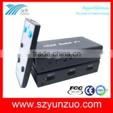 2013 Hot selling HDMI Switch 4x1 with audio output for 1080p