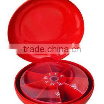 high quality pill case weekly round pill box
