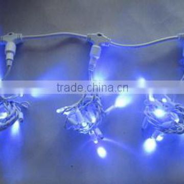 factory price 230V 228leds blue color twinkle led curtain light Rubber or PVC cable for outdoor decoration