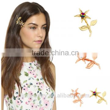 New fashion rose gold flower hair clip accessory