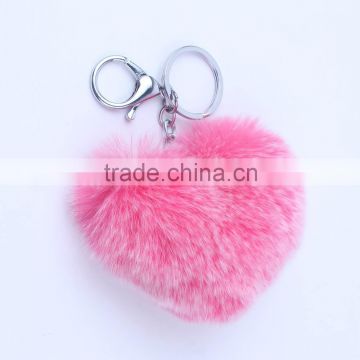 2016 popular sheap Heart-shaped fur pendant