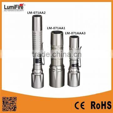 Lumifire LM-071AA1/071AA2/071AAA3 Customizable Dry Batteries Operated Aluminum LED Flashlight Manufacturer