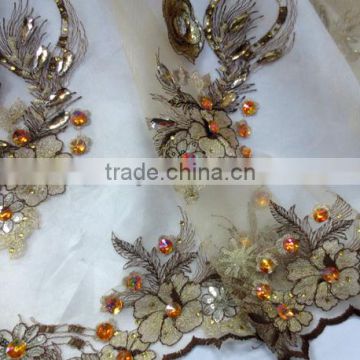 high quality fabric embroidered mesh lace