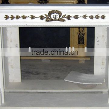 marble fireplace integrate with bronze