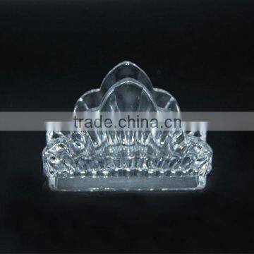 high quality crystal clear glass napkin holder stand