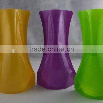 plastic foldable flower vase folding PET vases