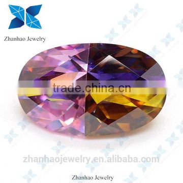 fashion different oval cutting zircon rough stone multicolor loose cubic zirconia stone/loose turquoise cubic zircon stone