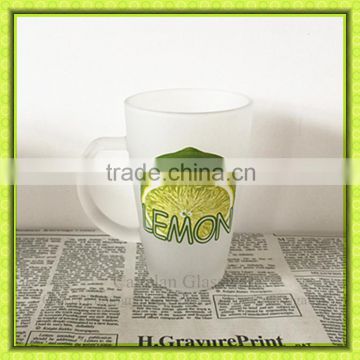 Water glass drinking tumbler with customized lemon printing for drinking juice