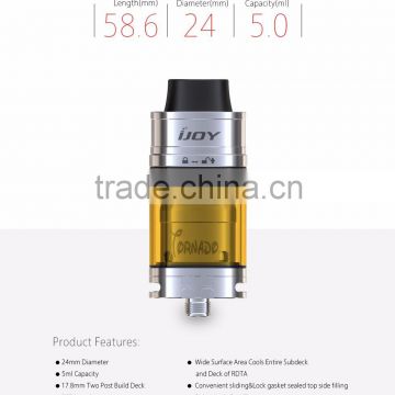 On Promotion!!!Most Popular IJOY Tornado RDTA 300W Huhe Vape Cloud Atomizer with 17.8mm Two Post Build Deck