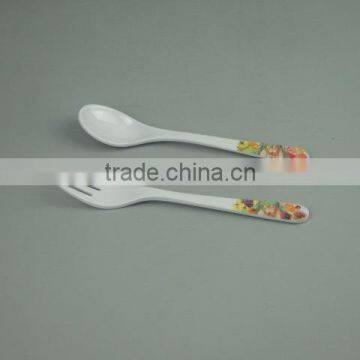 F178 and S178 melamine spoon and fork with design