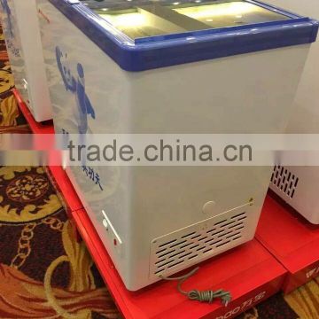 China sliding glass flat door refrigerator 108L