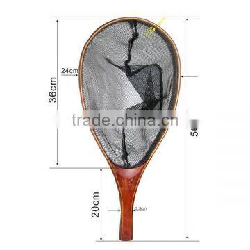 Pe trout bass wooden fishing landing net