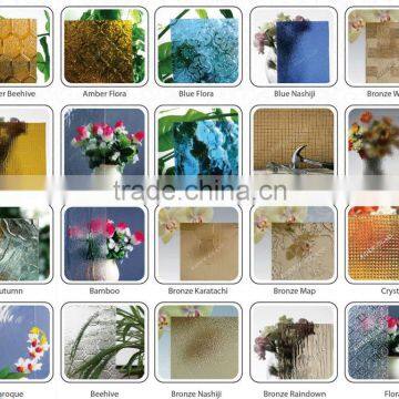 3-8mm Clear and Colored Patterned Glass (Puzzle, Flora, Nashiji, Moru-II, Chinchilla, Kasumi, Morgan-II etc.)