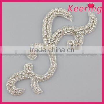 A piece of dress crystal appliques work for wedding