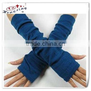 Fingerless long sleeve knitted gloves acrylic