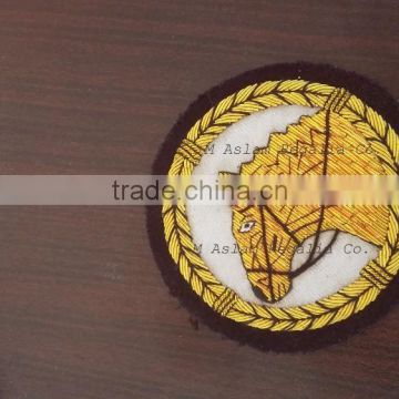 Hand Embroidery Horse Bullion Wire Badges