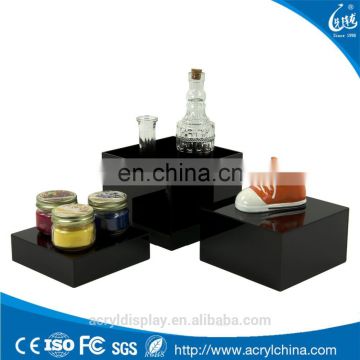 Acrylic Cube Display Nesting Risers, Solid Black Matte
