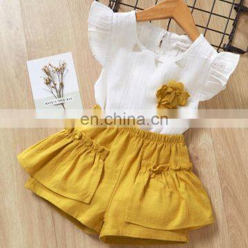 2020 Summer Baby Girls Sets Cotton Blouses + Shorts 2pcs Kids Girls Sets Children Clothes Suits