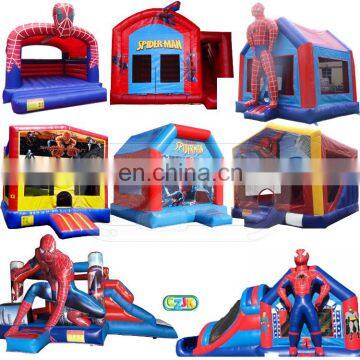 spiderman air pvc moonwalk jumper trampoline bouncer inflatable jumping castle bounce house with slide