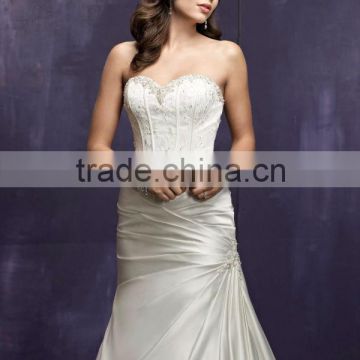Excellent Sweetheart Neckline Strapless with Beads Bodice and ruffle Wedding Dresses