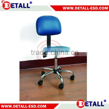 Cheap swivel ESD vinyl chairs with nylon wheels steel tube five start chair base