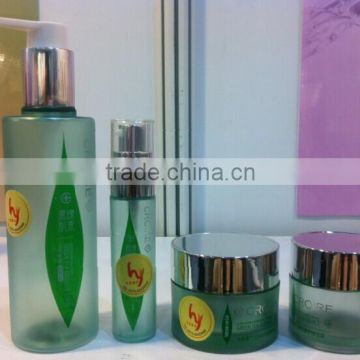 round PET cosmetic packaging cosmetic bottle cream jar with spraying wood grain cap