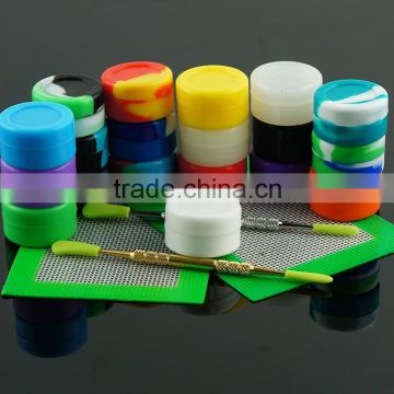 Eco-friendly Colorful Food Grade silicone container silicon jars for wax/oil 2015 non stick silicone container concentrate oil