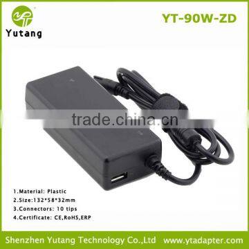 Auto Output Voltage!! 90W Universal Ac Laptop Power Adapter With 10pcs DC Tips For World Wide Use