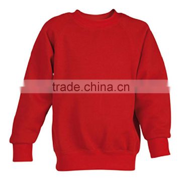 Cotton/Polyester Fleece Men Pullover Round Neck Sweat Shirt in Red Color