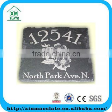 [factory direct] 20x20cm Natural Edge Printed Slate Welcome Board Item SJSB-2020SG2AP