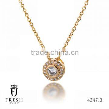 Fashion Gold Plated Necklace - 434713 , Wholesale Gold Plated Jewellery, Gold Plated Jewellery Manufacturer, CZ Cubic Zircon AAA