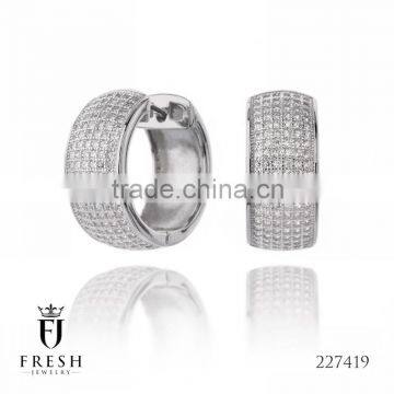 Fashion 925 Sterling Silver Earring - 227419 , Wholesale Silver Jewellery, Silver Jewellery Manufacturer, CZ Cubic Zircon AAA