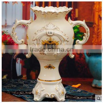European gold outline tall table ceramic vase for home decoration
