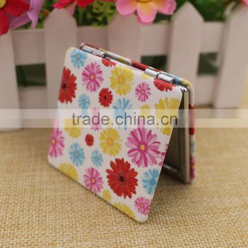 Custom mini PU leather mirror pocket/flowers pocket mirror/ cosmetic mirror for promotion gifts                        
                                                                                Supplier's Choice