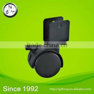 With ISO certificate U braket Black furniture PP PA Nylon caster with brake(FC15A)