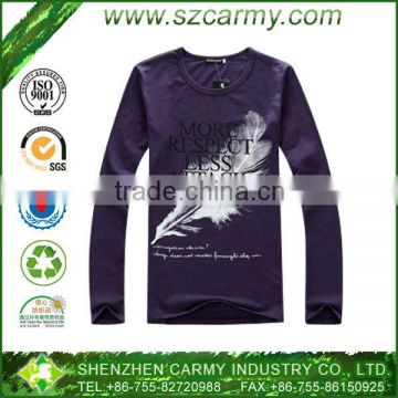 Newest 100% Cotton Korean Style Dark Purple Lover's Leisure Long Sleeve T-shirt