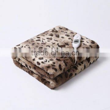 Super soft printed leopard fur +Non-woven Fabric Heating overblankets