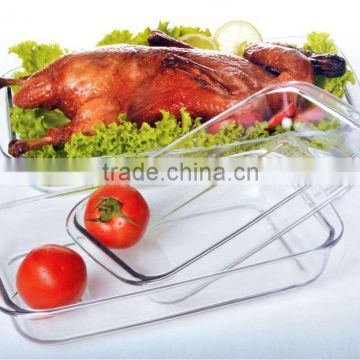 wholesale for microwave square clear pyrex glass plate